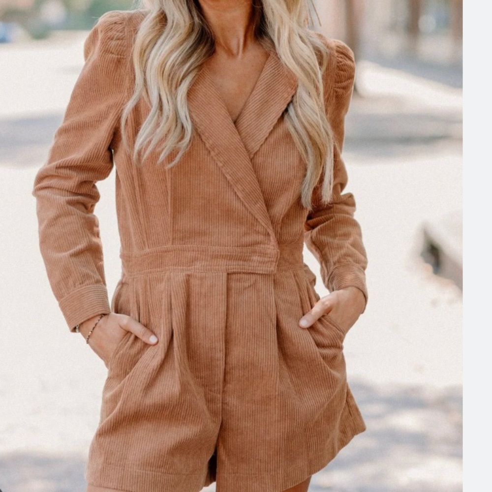 Romper Corduroy Long Sleeve(camel color)